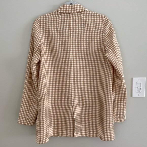 Madewell Linen Dorset Blazer in Gingham Check Plaid size S - Picture 13 of 15